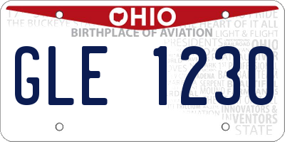 OH license plate GLE1230