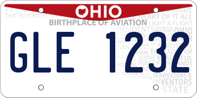 OH license plate GLE1232