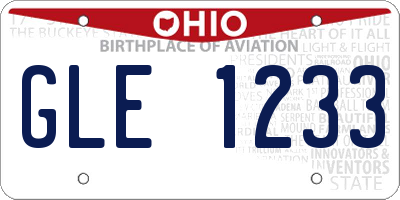OH license plate GLE1233