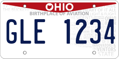 OH license plate GLE1234