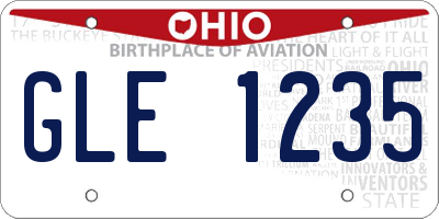 OH license plate GLE1235