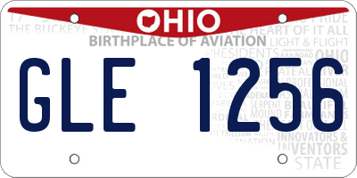 OH license plate GLE1256
