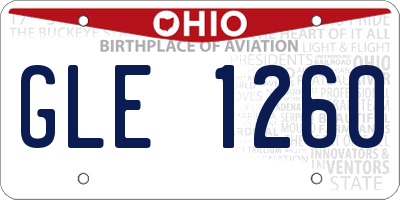 OH license plate GLE1260