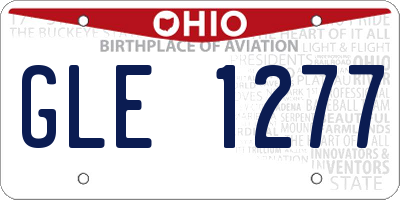 OH license plate GLE1277