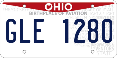 OH license plate GLE1280