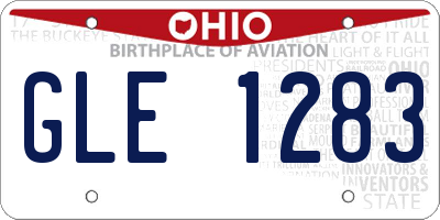 OH license plate GLE1283