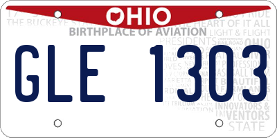 OH license plate GLE1303
