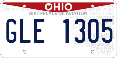 OH license plate GLE1305
