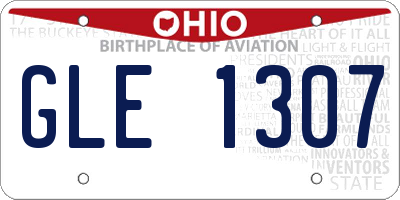 OH license plate GLE1307