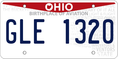 OH license plate GLE1320