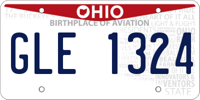 OH license plate GLE1324