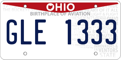 OH license plate GLE1333
