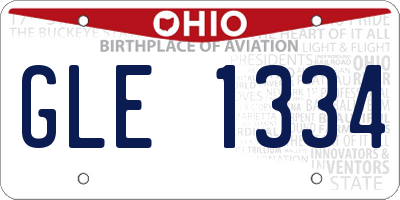 OH license plate GLE1334