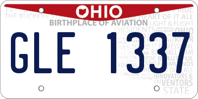 OH license plate GLE1337