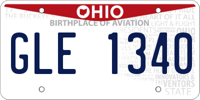 OH license plate GLE1340
