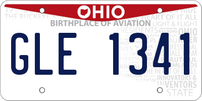 OH license plate GLE1341