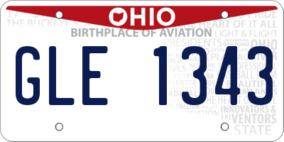 OH license plate GLE1343