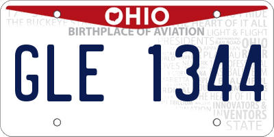 OH license plate GLE1344