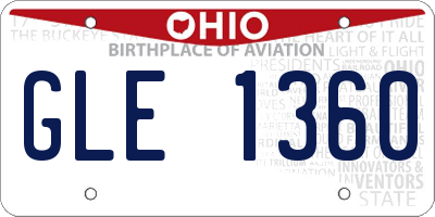 OH license plate GLE1360