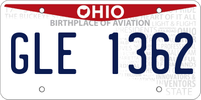 OH license plate GLE1362