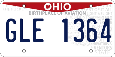 OH license plate GLE1364