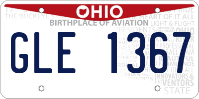 OH license plate GLE1367
