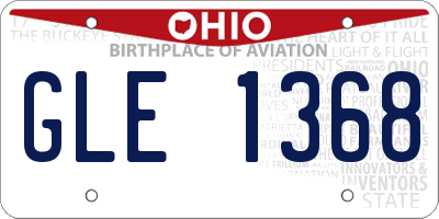 OH license plate GLE1368