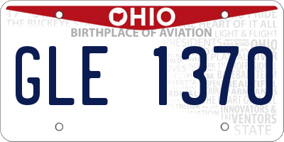 OH license plate GLE1370