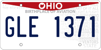 OH license plate GLE1371