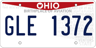 OH license plate GLE1372
