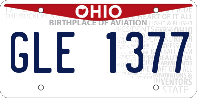 OH license plate GLE1377