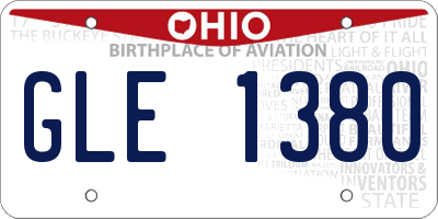 OH license plate GLE1380