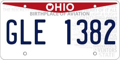 OH license plate GLE1382