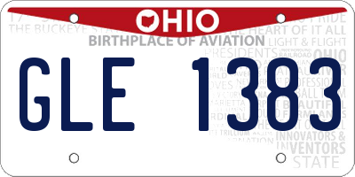 OH license plate GLE1383