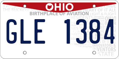 OH license plate GLE1384