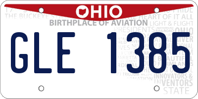 OH license plate GLE1385
