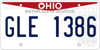 OH license plate GLE1386