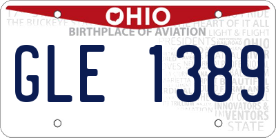 OH license plate GLE1389