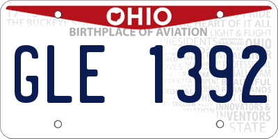 OH license plate GLE1392