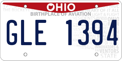 OH license plate GLE1394