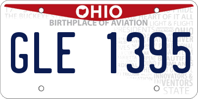 OH license plate GLE1395