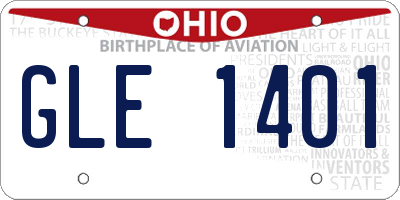 OH license plate GLE1401