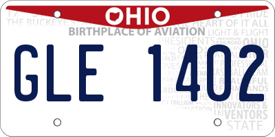 OH license plate GLE1402