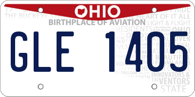OH license plate GLE1405