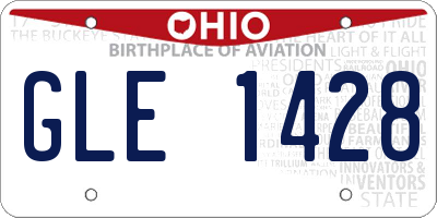 OH license plate GLE1428