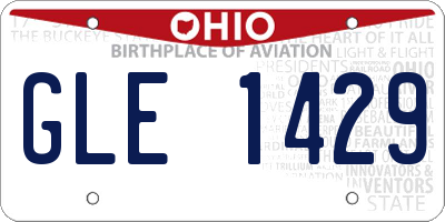 OH license plate GLE1429