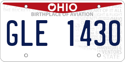 OH license plate GLE1430