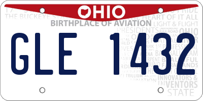 OH license plate GLE1432