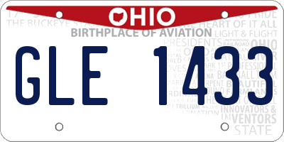 OH license plate GLE1433