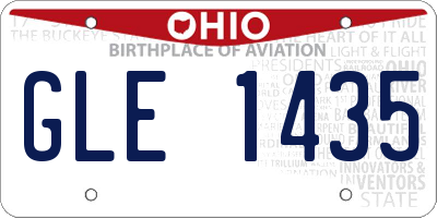 OH license plate GLE1435